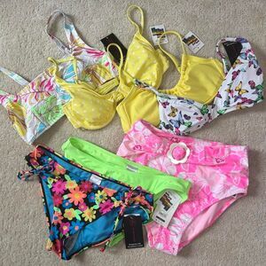No Boundaries Bikini Mix and Match Swimsuit Set Bundle Lot Medium New with Tags